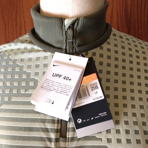 Nike Dri-Fit Golf UV Ace 1/2 Zip Top Green LG - Picture 7 of 13